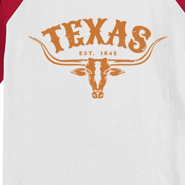 Texas Longhorn Austin Pride Vintage Kids Colorblock Raglan Jersey