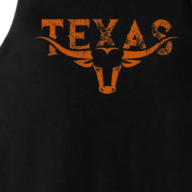 Texas Longhorn Austin Pride Texas Longhorn Bull Horn Ladies Tri-Blend Wicking Tank