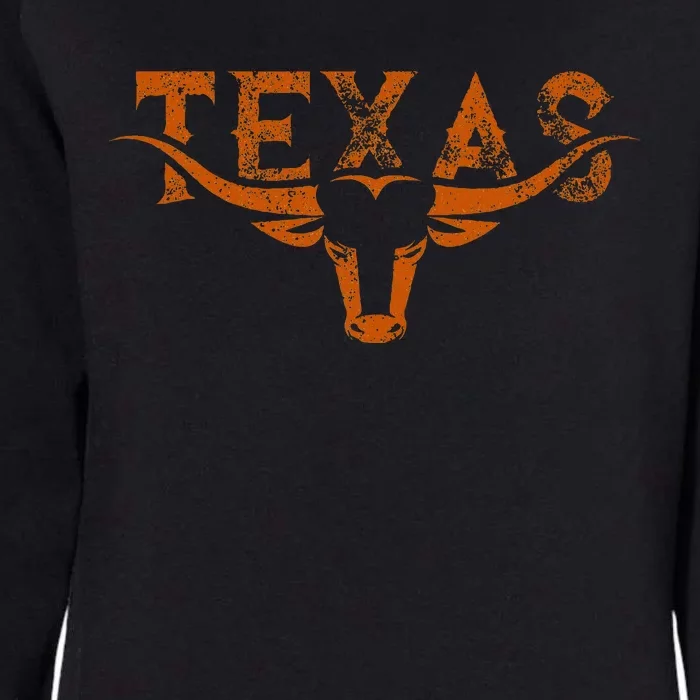 Texas Longhorn Austin Pride Texas Longhorn Bull Horn Womens California Wash Sweatshirt