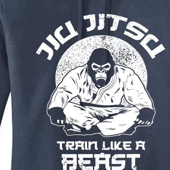 Train Like A Beast Jiu Jitsu, BJJ Grappling MMA Gorilla Women's Pullover Hoodie