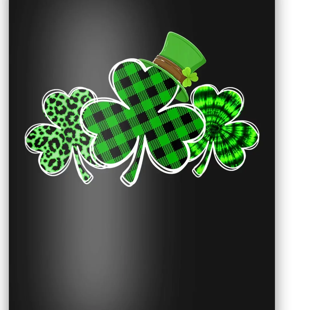 Three Leopard And Plaid Shamrocks St Patricks Day Women Poster