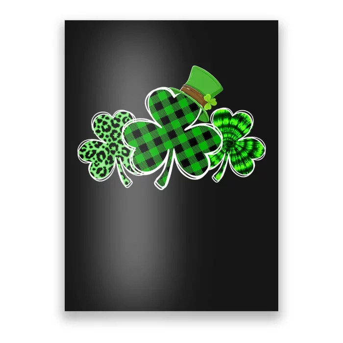 Three Leopard And Plaid Shamrocks St Patricks Day Women Poster