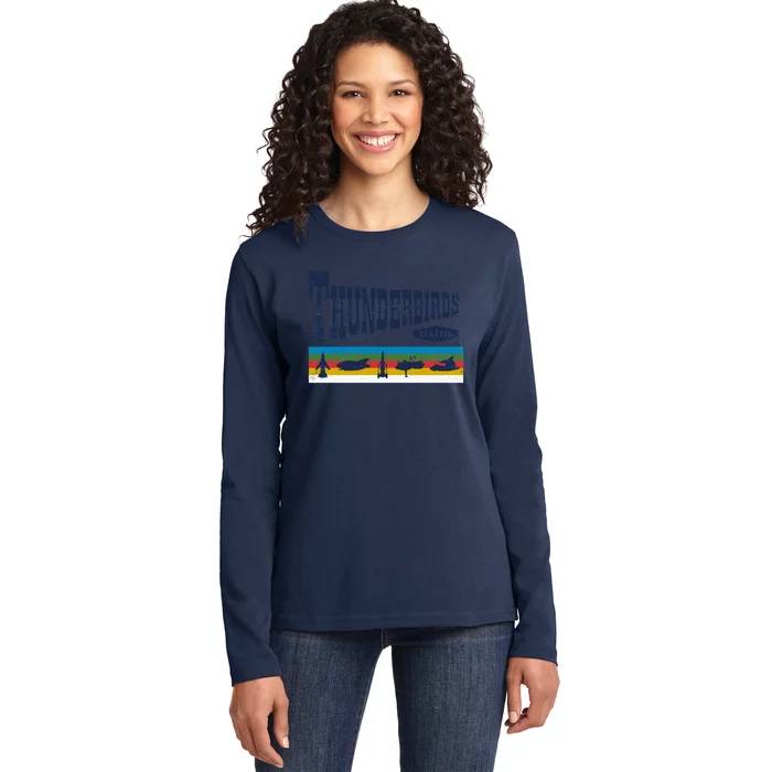 Thunderbirds Logo And Birds Ladies Long Sleeve Shirt