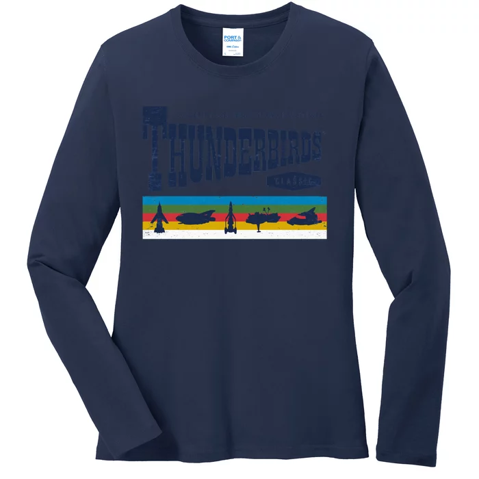 Thunderbirds Logo And Birds Ladies Long Sleeve Shirt