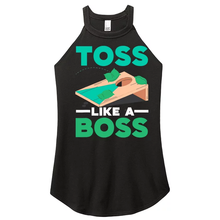 Toss Like A Boss Cornhole Player Bean Bag Sack Toss Women’s Perfect Tri Rocker Tank