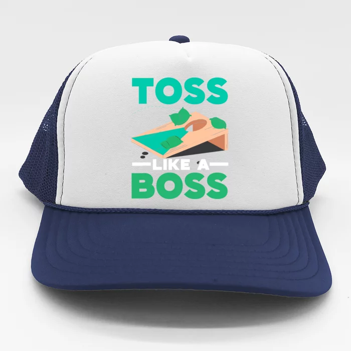 Toss Like A Boss Cornhole Player Bean Bag Sack Toss Trucker Hat