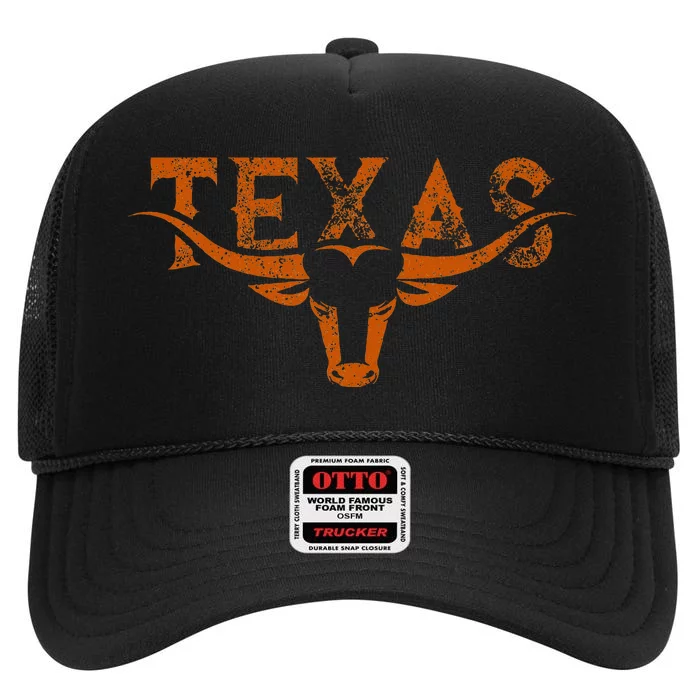 Texas Longhorn Austin Pride Texas Longhorn Bull Horn High Crown Mesh Trucker Hat