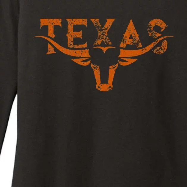 Texas Longhorn Austin Pride Texas Longhorn Bull Horn Womens CVC Long Sleeve Shirt