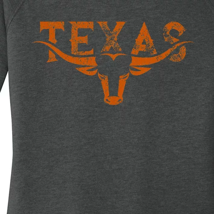 Texas Longhorn Austin Pride Texas Longhorn Bull Horn Women's Perfect Tri Tunic Long Sleeve Shirt