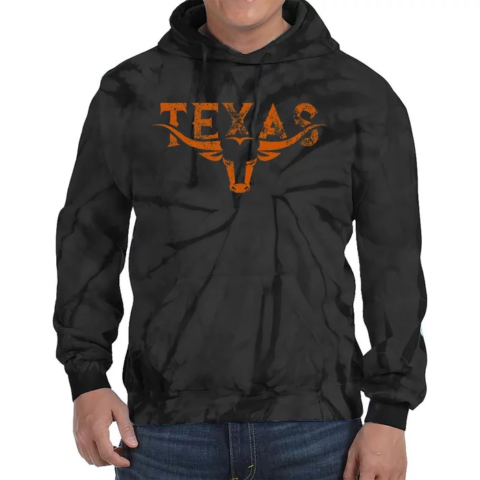 Texas Longhorn Austin Pride Texas Longhorn Bull Horn Tie Dye Hoodie