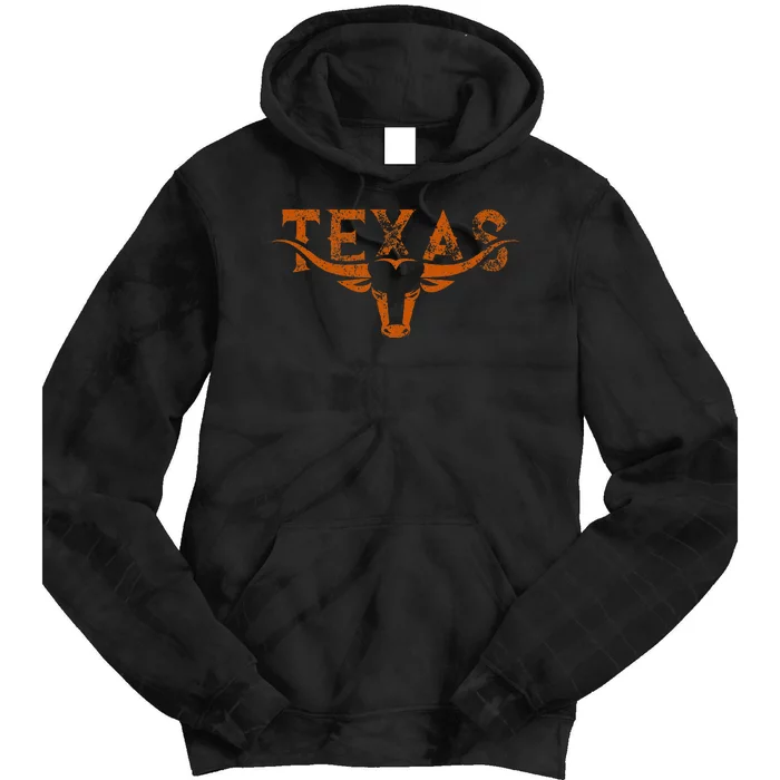 Texas Longhorn Austin Pride Texas Longhorn Bull Horn Tie Dye Hoodie