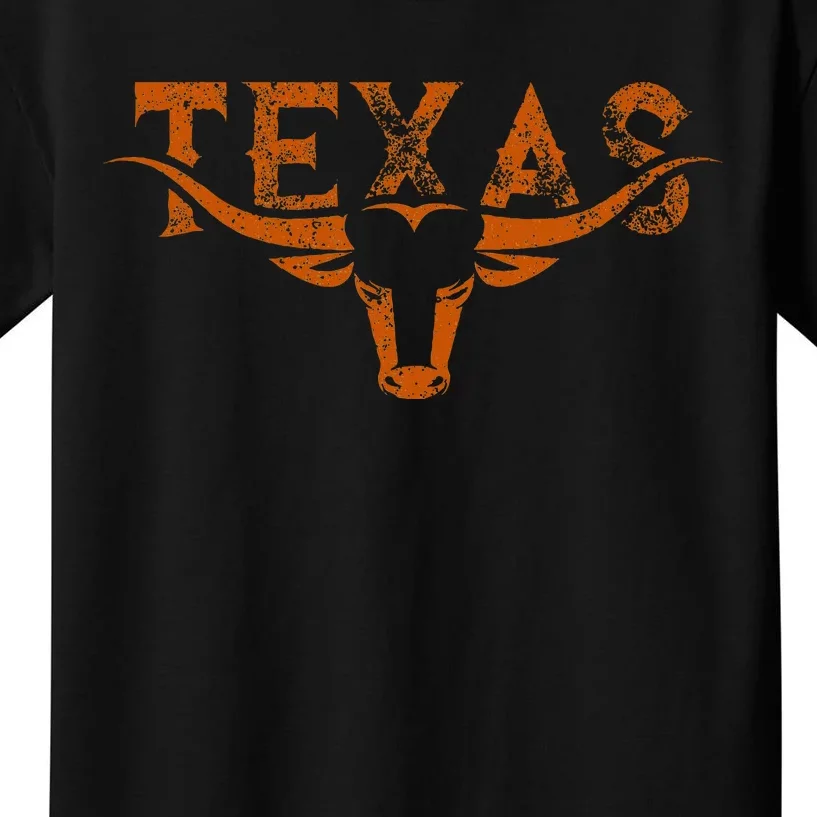 Texas Longhorn Austin Pride Texas Longhorn Bull Horn Kids T-Shirt