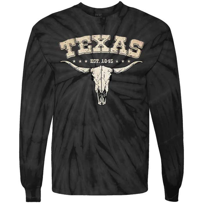 Texas Longhorn Austin Pride Vintage Beauty Design Tie-Dye Long Sleeve Shirt