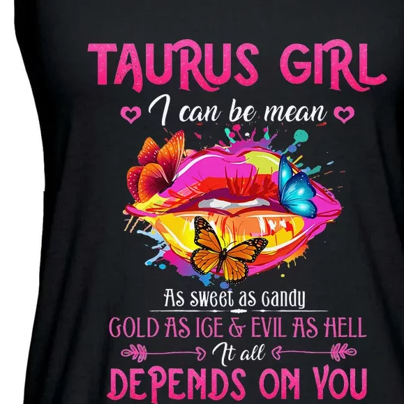 Taurus Lips April May Queen Birthday Zodiac Astrology Ladies Essential Flowy Tank