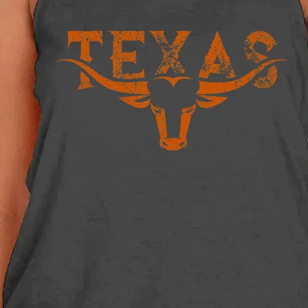 Texas Longhorn Austin Pride Texas Longhorn Bull Horn Women's Knotted Racerback Tank