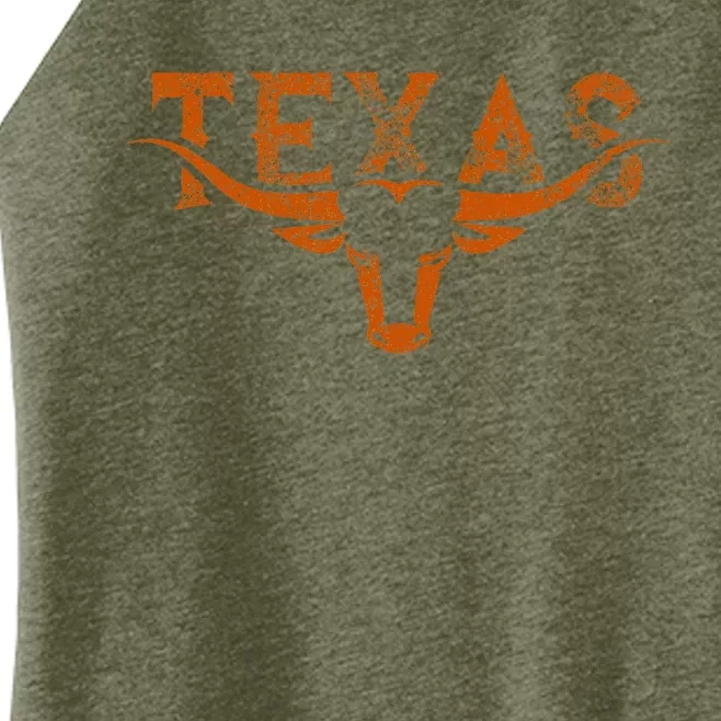 Texas Longhorn Austin Pride Texas Longhorn Bull Horn Women’s Perfect Tri Rocker Tank