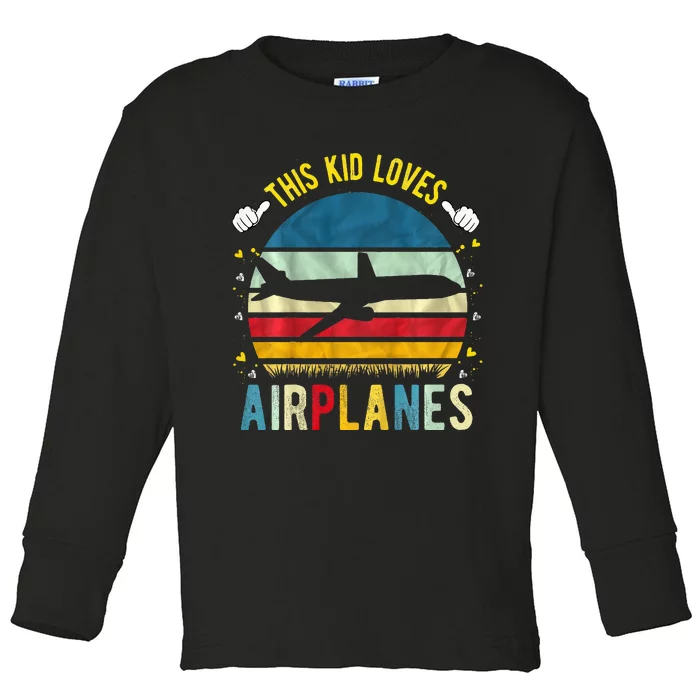 This Loves Airplanes Toddler Long Sleeve Shirt