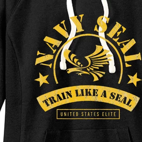 Train Like A fit Seal. Navy USA Athlete Fitness Motivation Women's Fleece Hoodie