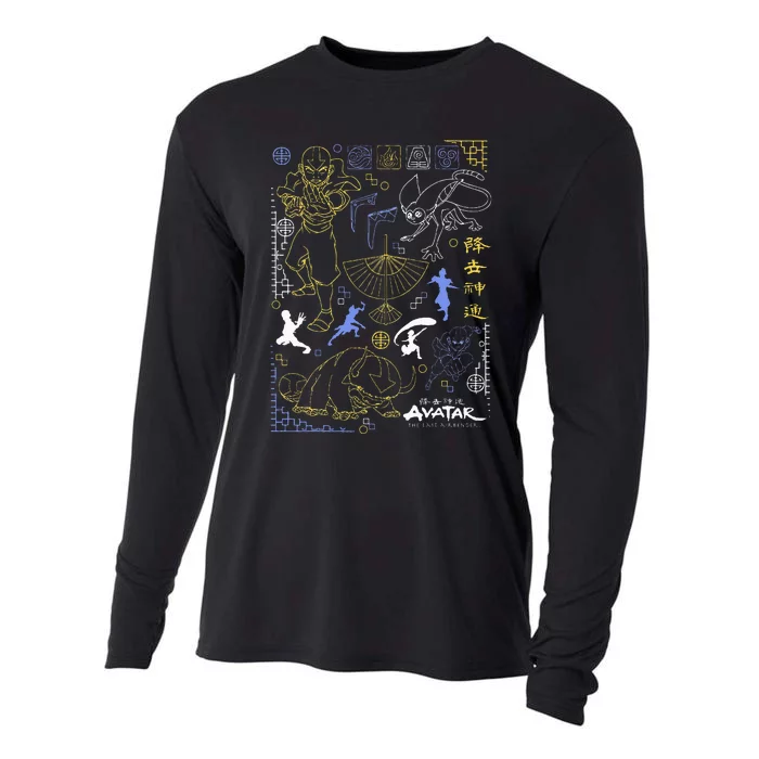 The Last Airbender Character Line Art Cooling Performance Long Sleeve Crew