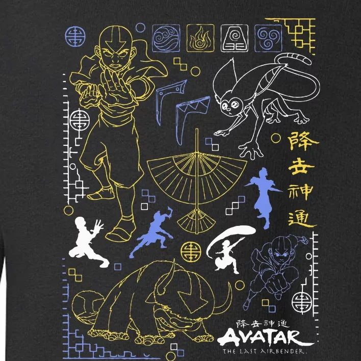 The Last Airbender Character Line Art Toddler Sweatshirt