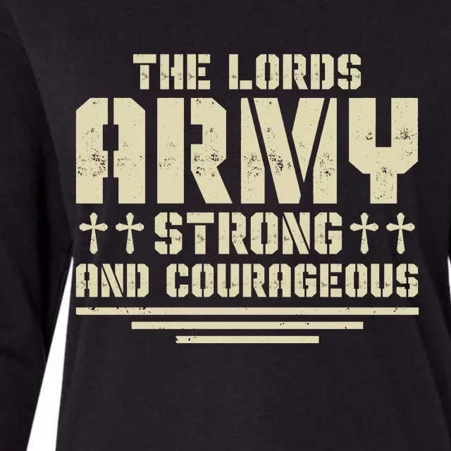 The Lords Army Strong And Courageous Jesus Christ Womens Cotton Relaxed Long Sleeve T-Shirt