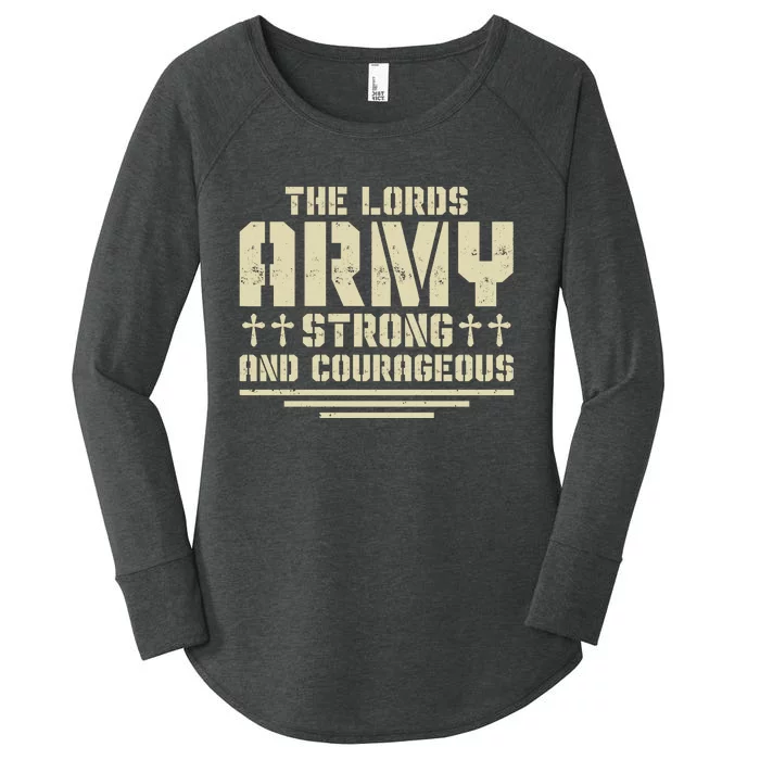 The Lords Army Strong And Courageous Jesus Christ Women's Perfect Tri Tunic Long Sleeve Shirt