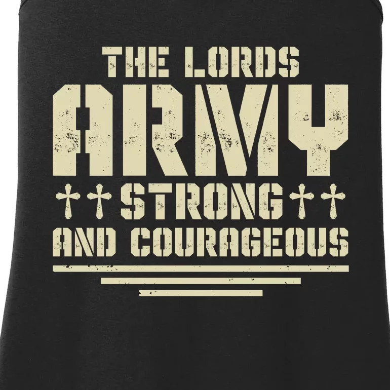 The Lords Army Strong And Courageous Jesus Christ Ladies Essential Tank