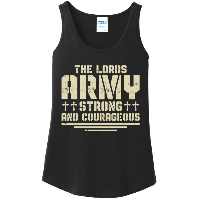 The Lords Army Strong And Courageous Jesus Christ Ladies Essential Tank