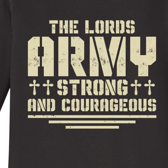 The Lords Army Strong And Courageous Jesus Christ Baby Long Sleeve Bodysuit