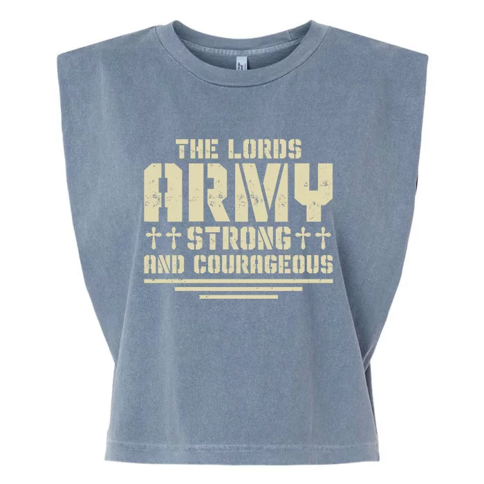 The Lords Army Strong And Courageous Jesus Christ Garment-Dyed Women's Muscle Tee