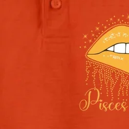 Trendy Lip Biting Pisces Queen Lips Drip Graphic Design Meaningful Gift Dry Zone Grid Performance Polo