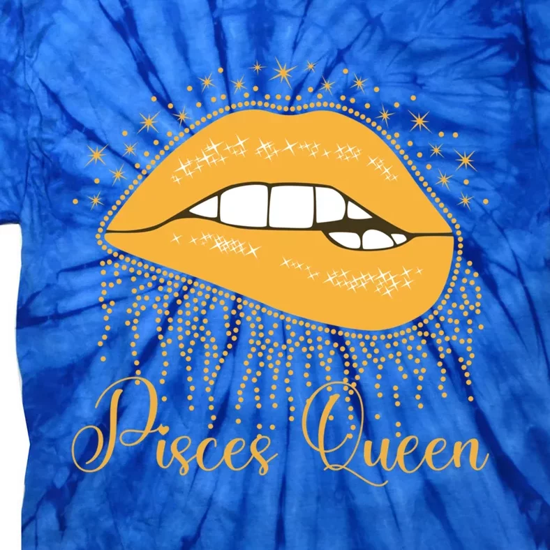 Trendy Lip Biting Pisces Queen Lips Drip Graphic Design Meaningful Gift Tie-Dye T-Shirt