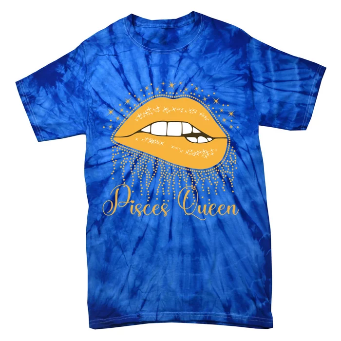 Trendy Lip Biting Pisces Queen Lips Drip Graphic Design Meaningful Gift Tie-Dye T-Shirt