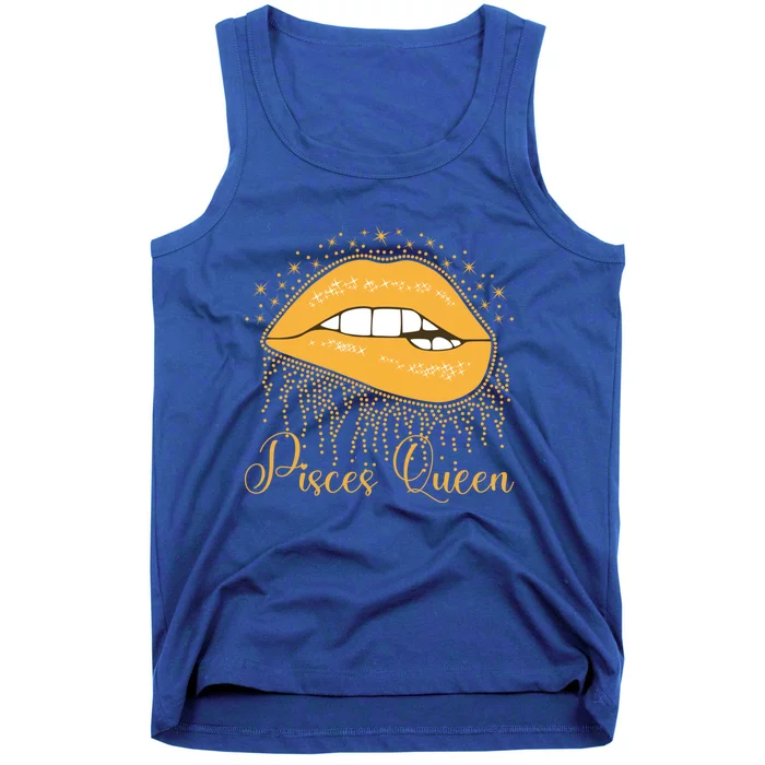 Trendy Lip Biting Pisces Queen Lips Drip Graphic Design Meaningful Gift Tank Top