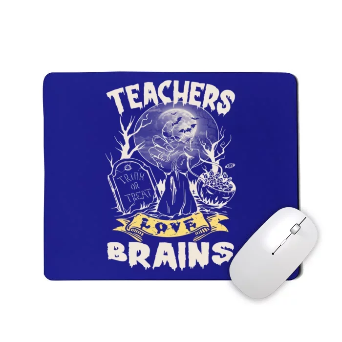 Teachers Love Brains Halloween Teacher Zombies Spooky Cool Gift Mousepad