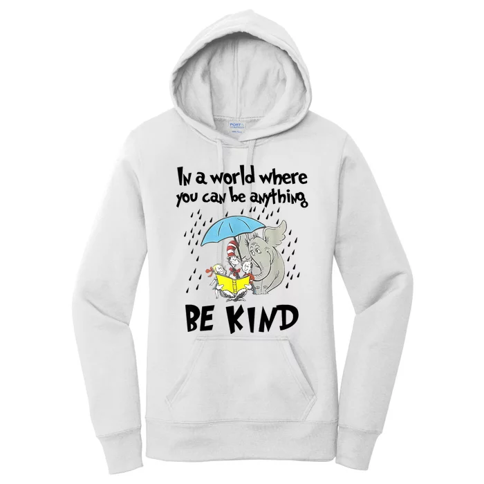 Teacher Life Be Kind Gift For Teacher Cat In Hat Women's Pullover Hoodie