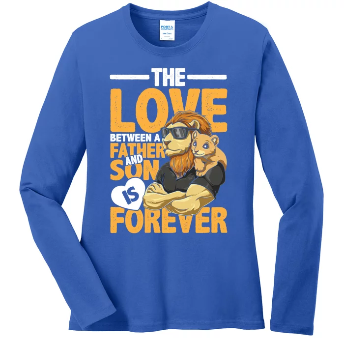 The Love Between A Father And Son Is Forever Gift Ladies Long Sleeve Shirt