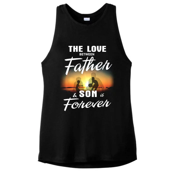 The Love Between Father And His Son Is Forever Meaningful Gift Ladies Tri-Blend Wicking Tank