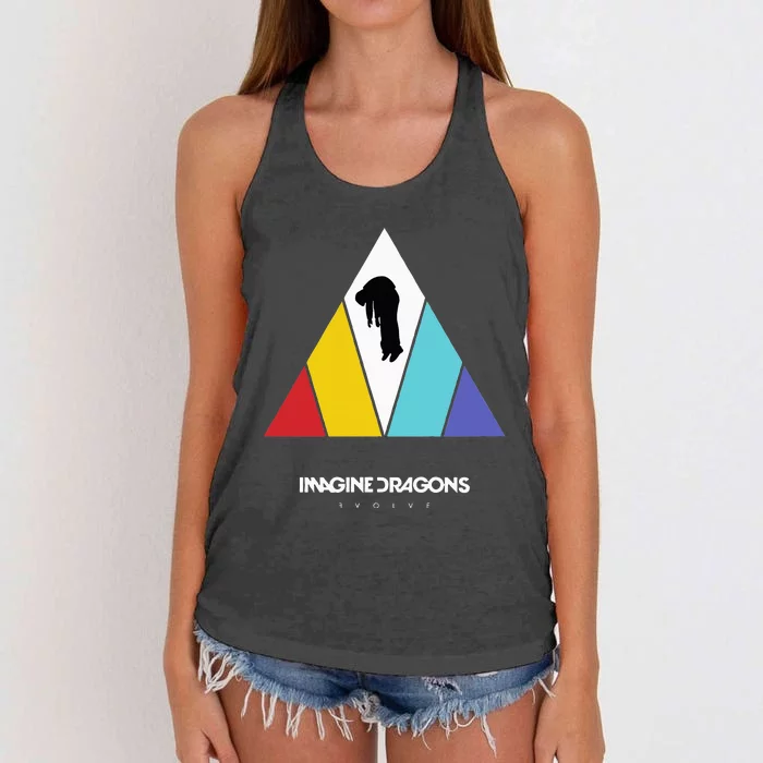 Triangle Logo Black Women's Knotted Racerback Tank