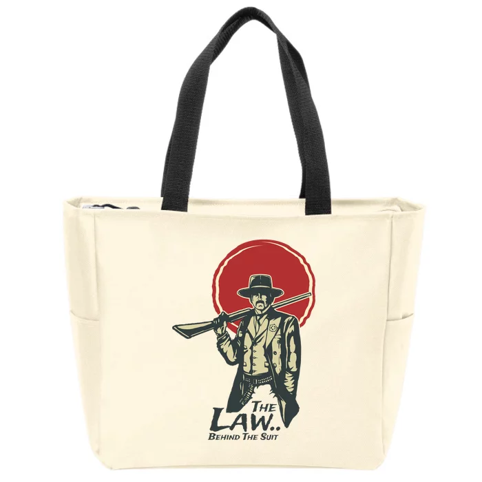 The Law Behind The Suit Retro Cowboy Zip Tote Bag