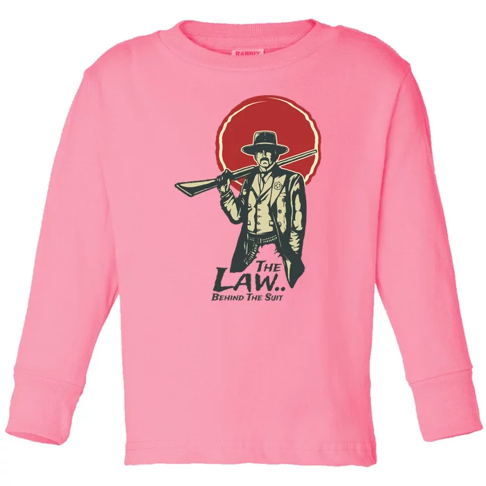 The Law Behind The Suit Retro Cowboy Toddler Long Sleeve Shirt