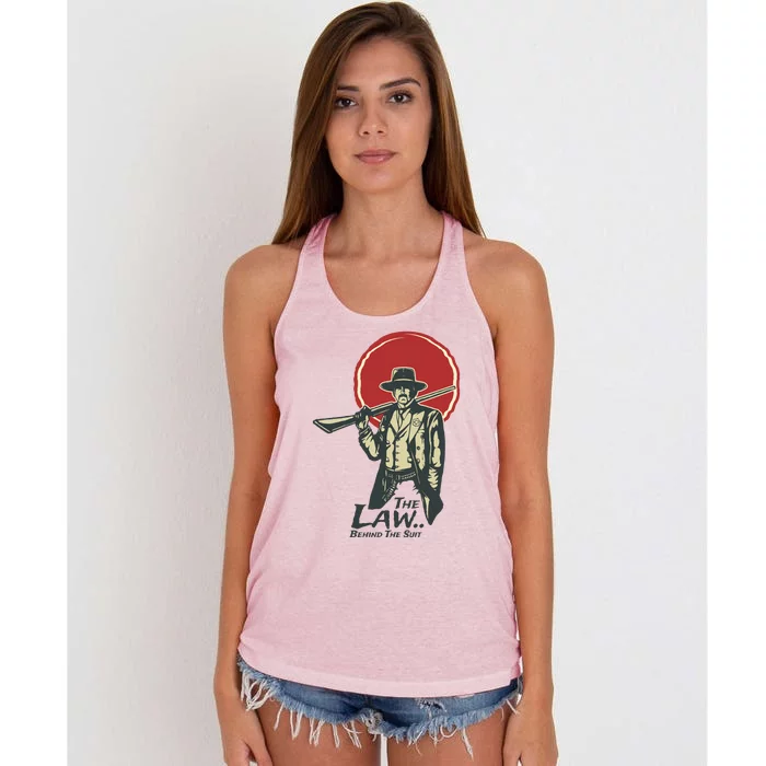 The Law Behind The Suit Retro Cowboy Women's Knotted Racerback Tank