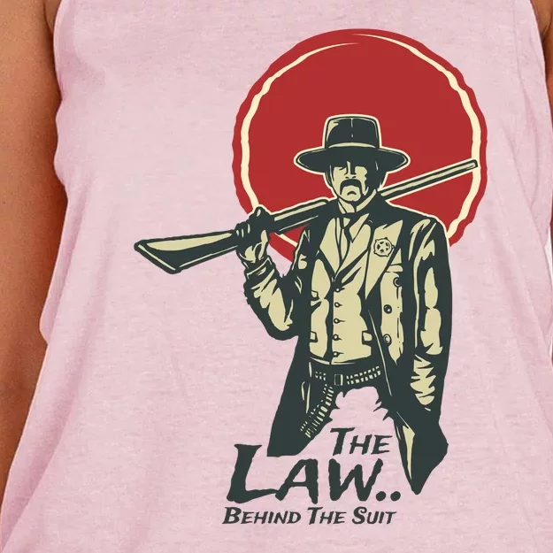 The Law Behind The Suit Retro Cowboy Women's Knotted Racerback Tank