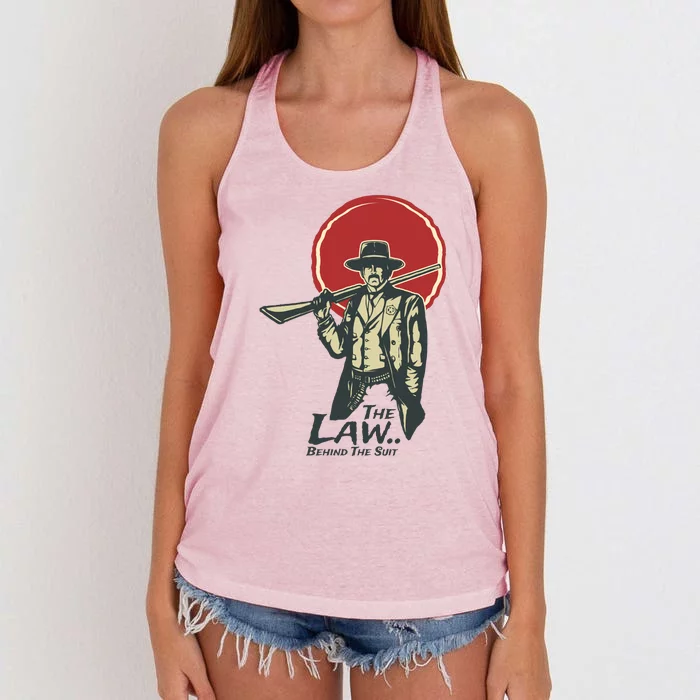 The Law Behind The Suit Retro Cowboy Women's Knotted Racerback Tank