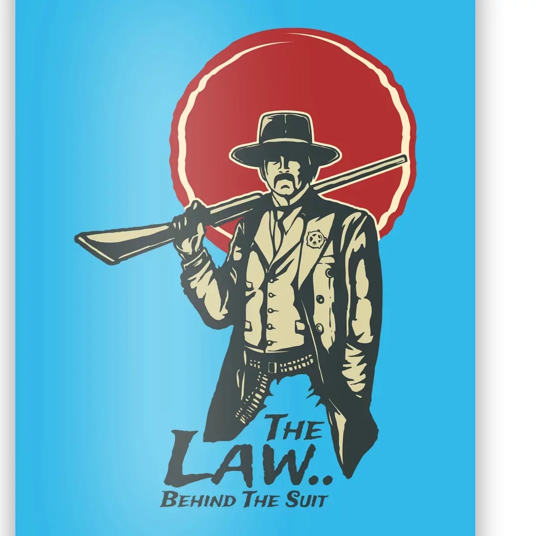 The Law Behind The Suit Retro Cowboy Poster