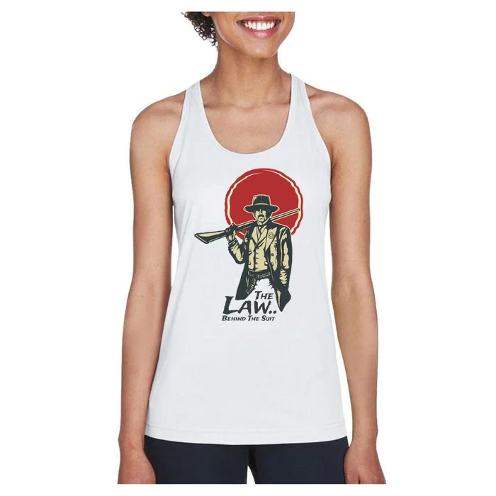 The Law Behind The Suit Retro Cowboy Women's Racerback Tank