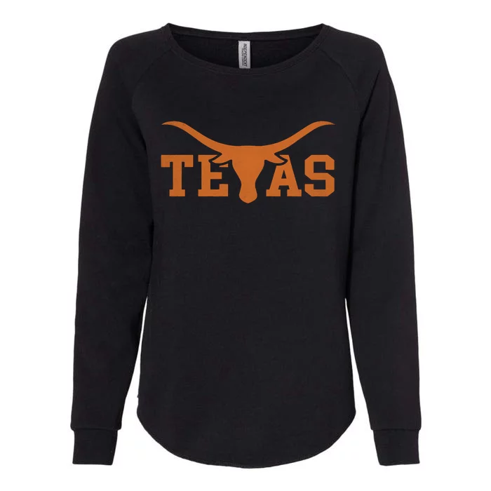 Texas Longhorn Bull Texas Cowboy Womens California Wash Sweatshirt