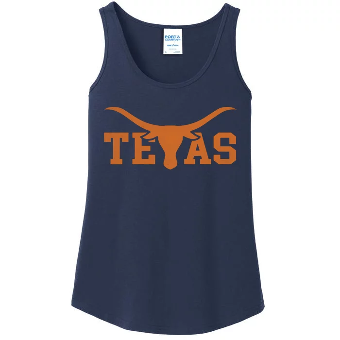 Texas Longhorn Bull Texas Cowboy Ladies Essential Tank