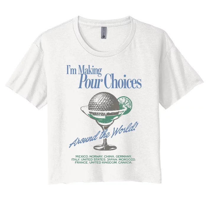 The Lost Bros IM Making Your Choices Around The World Women's Crop Top Tee