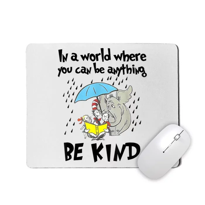 Teacher Life Be Kind For Teacher Cat In Hat Funny Elephant Mousepad